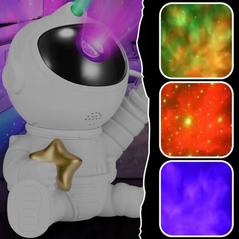 Projektor Gwiazd Astronauta Dla Dzieci Lampka Nocna Led Laser Mgławica