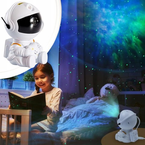 Projektor Gwiazd Astronauta Galaxy Kosmos - Lampka Nocna Z Pilotem 8 Trybów