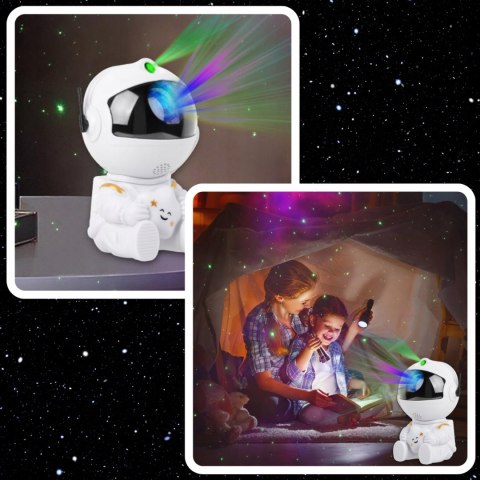 Projektor Gwiazd Astronauta Galaxy Kosmos - Lampka Nocna Z Pilotem 8 Trybów