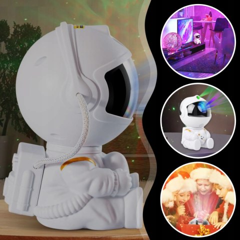 Projektor Gwiazd Astronauta Galaxy Kosmos - Lampka Nocna Z Pilotem 8 Trybów
