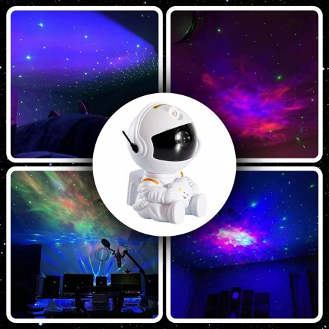 Projektor Gwiazd Astronauta Galaxy Kosmos - Lampka Nocna Z Pilotem 8 Trybów