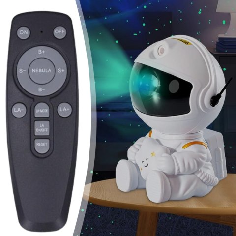 Projektor Gwiazd Astronauta Galaxy Kosmos - Lampka Nocna Z Pilotem 8 Trybów