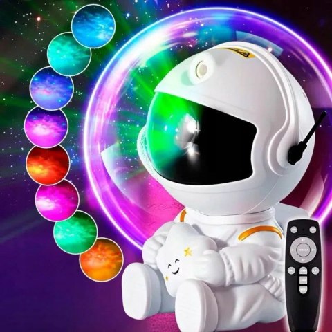 Projektor Gwiazd Astronauta Led 5W 8 Trybów Z Pilotem I Regulacją Światła