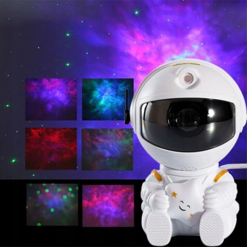 Projektor Gwiazd Astronauta Led 5W 8 Trybów Z Pilotem I Regulacją Światła