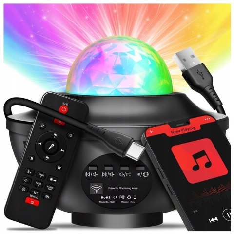 Projektor Gwiazd Dla Dzieci 21 Trybów, Bluetooth Z Głośnikiem Lampka Nocna