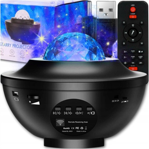 Projektor Gwiazd Dla Dzieci 21 Trybów, Bluetooth Z Głośnikiem Lampka Nocna