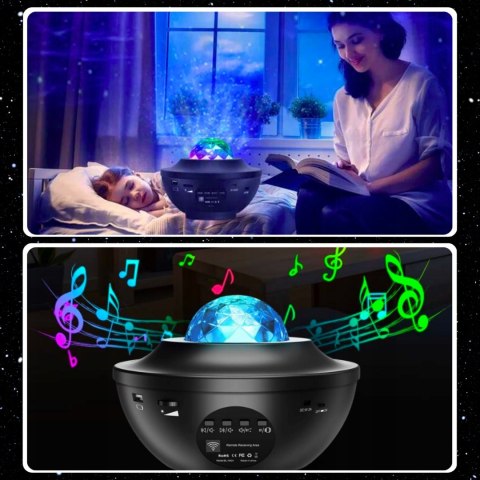 Projektor Gwiazd Dla Dzieci 21 Trybów, Bluetooth Z Głośnikiem Lampka Nocna
