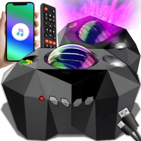 Projektor Gwiazd I Księżyc Led Usb 12 Trybów Bt Pilot Imprezowy Na Imprezy