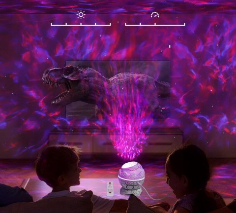 Projektor Gwiazd Jajo Dinosaura Led Usb 10W Bluetooth 19 Dźwięków + Pilot