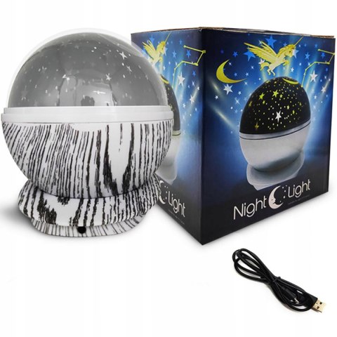 Projektor Gwiazd Lampka Led Obrotowa 360° 3W Na Baterie/Usb, Rgb, Prezent