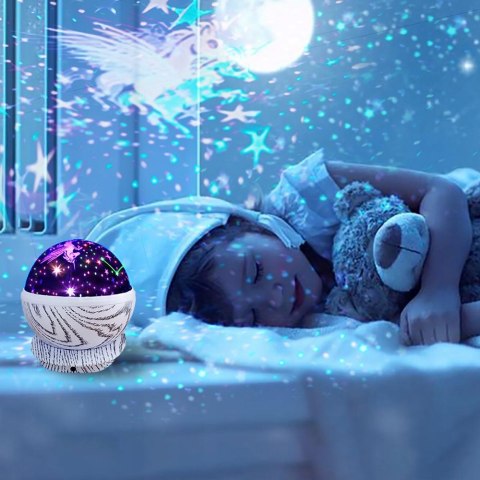 Projektor Gwiazd Lampka Led Obrotowa 360° 3W Na Baterie/Usb, Rgb, Prezent