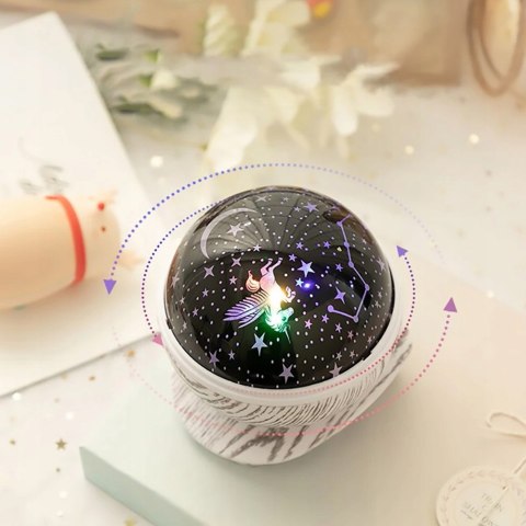 Projektor Gwiazd Lampka Led Obrotowa 360° 3W Na Baterie/Usb, Rgb, Prezent