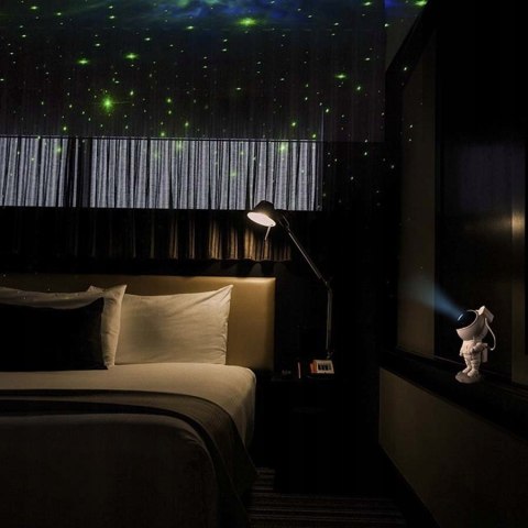 Projektor Gwiazd Led Lampka Nocna Do Domu Z Pilotem 8 Trybów Usb Astronauta