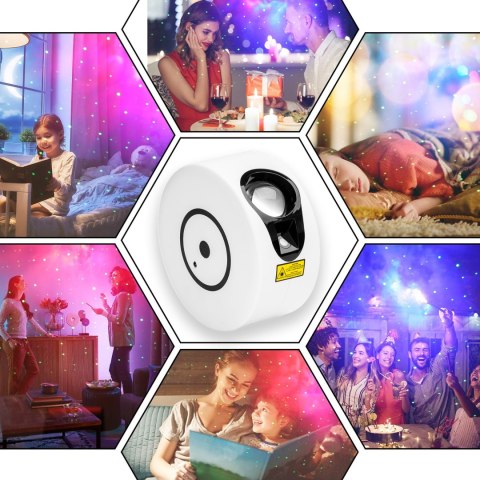 Projektor Gwiazd Nebula Lampka Nocna Z Głośnikiem Bluetooth+Pilot 8 Trybów