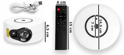 Projektor Gwiazd Nebula Lampka Nocna Z Głośnikiem Bluetooth+Pilot 8 Trybów