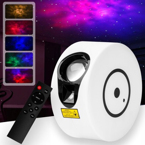 Projektor Gwiazd Nebula Lampka Nocna Z Głośnikiem Bluetooth+Pilot 8 Trybów