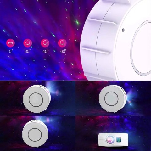 Projektor Gwiazd Nebula Lampka Nocna Z Głośnikiem Bluetooth+Pilot 8 Trybów