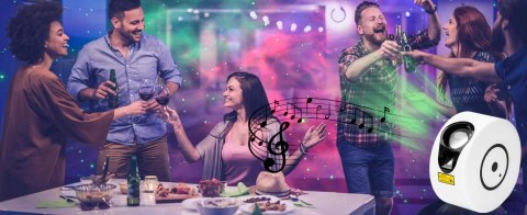 Projektor Gwiazd Nebula Lampka Nocna Z Głośnikiem Bluetooth+Pilot 8 Trybów