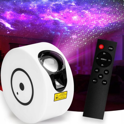 Projektor Gwiazd Nebula Lampka Nocna Z Głośnikiem Bluetooth+Pilot 8 Trybów