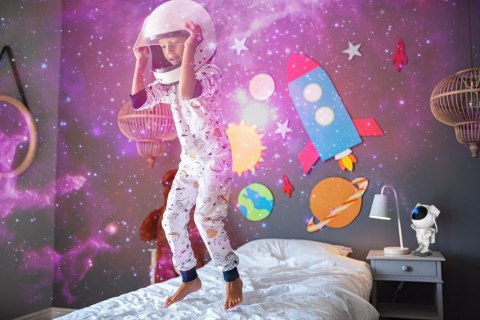 Projektor Gwiazd Nieba Led Dla Dzieci Lampka Nocna Astronauta Pilot Usb
