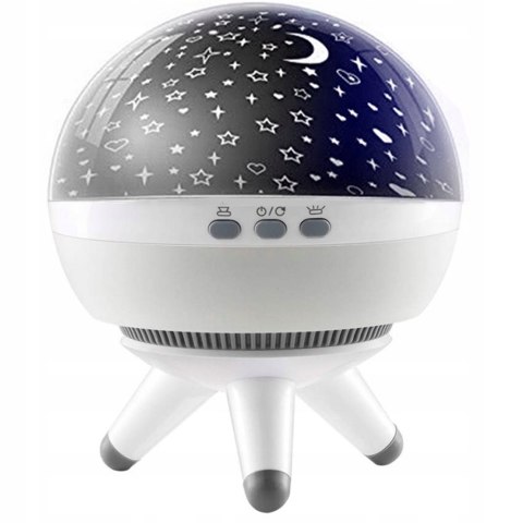 Projektor Gwiazd Nieba Led Lampka Nocna 7 Kolorów Obrotowa 360° Dla Dzieci