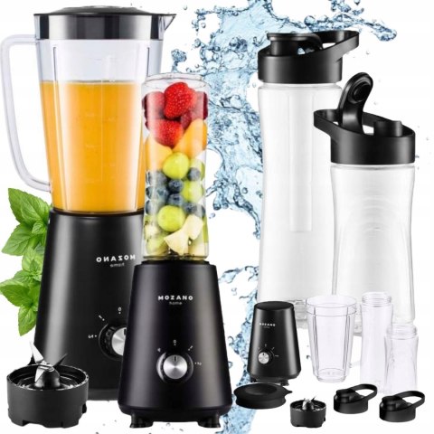 Blender Kielichowy 3W1 1L+Bidony 600/400Ml, 2 Wkłady Chłodzące, 6 Ostrzy