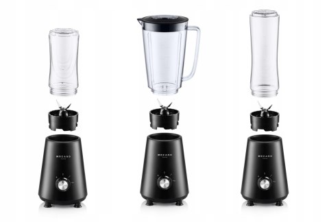 Blender Kielichowy 3W1 1L+Bidony 600/400Ml, 2 Wkłady Chłodzące, 6 Ostrzy