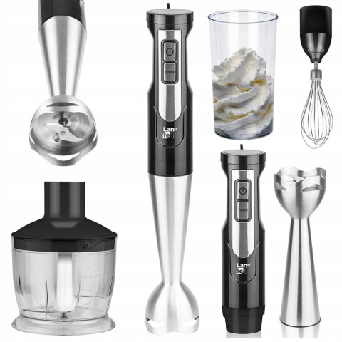Blender Ręczny Lafe 3W1 800W Noże Stali 700Ml Kubek Turbo Ubijanie Piany
