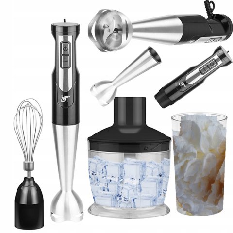 Blender Ręczny Lafe 3W1 800W Noże Stali 700Ml Kubek Turbo Ubijanie Piany