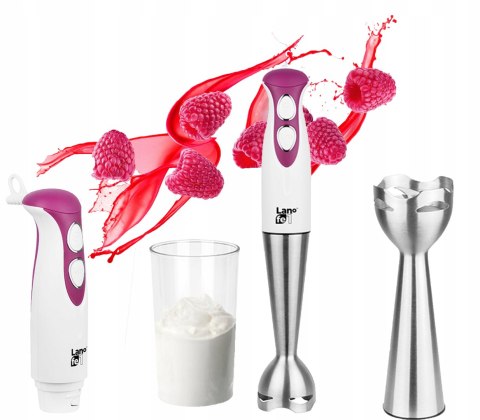 Blender Ręczny Lafe 400W - Mikser Kubek 600Ml, Tryb Turbo, Ostrza Ze Stali