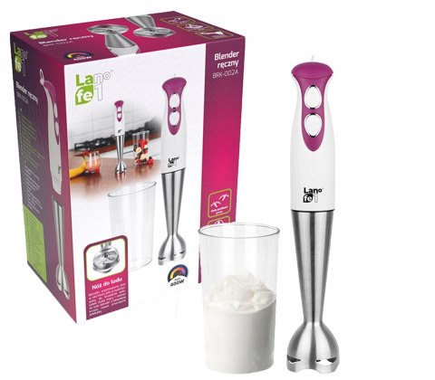 Blender Ręczny Lafe 400W - Mikser Kubek 600Ml, Tryb Turbo, Ostrza Ze Stali