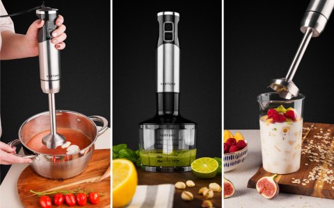 Blender Reczny Titan 1400W 8 Prędkości, Turbo, Tytanowe Ostrza + Akcesoria