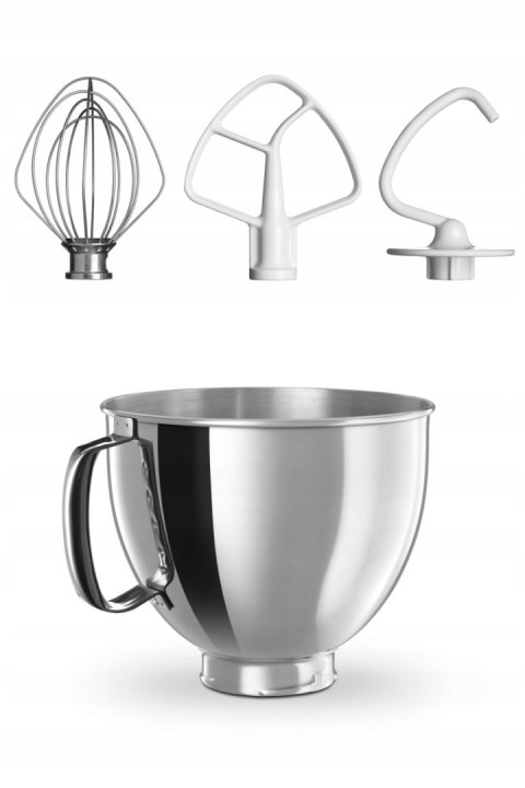Mikser Kitchenwaid Artisan Metalowy 4,8L Jasny Szary, Ruch Planetarny