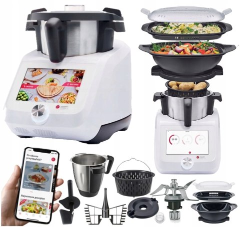 Robot Kuchenny Lidlomix 2025 1200W Wi-Fi 8-Calowy Ekran 11-Funkcyjny Zestaw