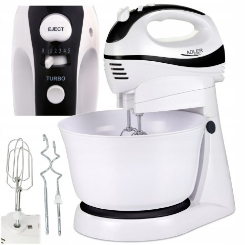 Robot Kuchenny Mikser Ręczny 550W 3L Turbo, Eject, 5 Prędkości, 2 Końcówki