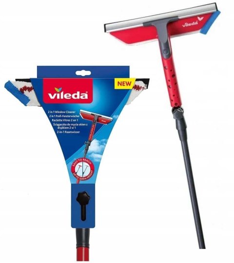 Ściągaczka Do Okien Vileda 2In1 30Cm, Drążek Teleskopowy 106-160Cm Bez Smug