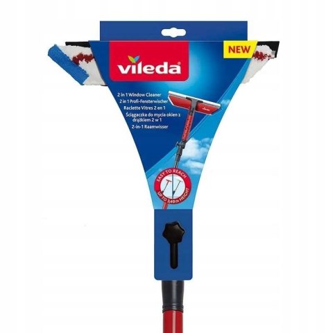 Ściągaczka Do Okien Vileda 30Cm Czarnoczerwony Drążek Teleskopowy 106-160Cm