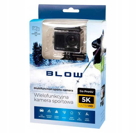 Kamera Sportowa Go Pro 4U 5K 20Mpx Dotykowy Ekran 160° Wifi Pilot Akcesoria