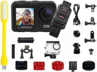 Kamera Sportowa Lamax 20Mp 4K/30Fps 1350 Mah Z Pilotem Statywem I Lampą Led
