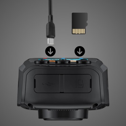 Kamera Sportowa Rowerowa 4K/60Fps Uhd Z Latarką I Klaksonem 4W1 64Gb Hakuri
