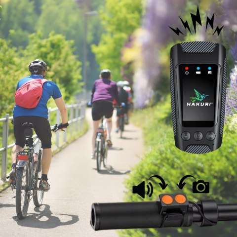 Kamera Sportowa Rowerowa 4K/60Fps Uhd Z Latarką I Klaksonem 4W1 64Gb Hakuri