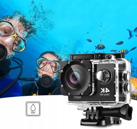 Kamera Sportowa Wolfang Ga100 4K Hd Wifi 20Mp Eis Wodoodporna+17 Akcesoriów