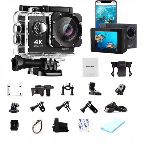 Kamera Sportowa Wolfang Ga100 4K Hd Wifi 20Mp Eis Wodoodporna+17 Akcesoriów