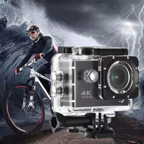 Kamera Sportowa Wolfang Ga100 4K Hd Wifi 20Mp Eis Wodoodporna+17 Akcesoriów