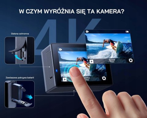 Kamera Sportowa Wolfang Ga300 4K 60Fps 24Mp Wodoodporność 40M Eis Wifi