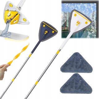 Mop 2W1 127Cm 360° Trójkątny Z Automatycznym Wyżymaniem Do Okien I Podłóg