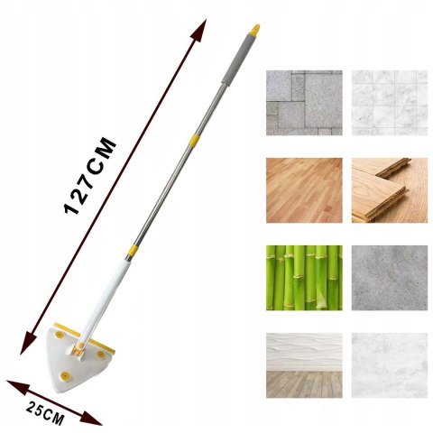 Mop 2W1 127Cm 360° Trójkątny Z Automatycznym Wyżymaniem Do Okien I Podłóg