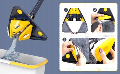 Mop Czyszczący Hooha 127Cm 360° 2W1, Okna, Ściany, Podłogi, Push-Pull