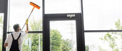 Myjka I Ściągaczka Do Okien 2W1 Teleskopowa 1,8M Ze Szczotką I Ściereczkami