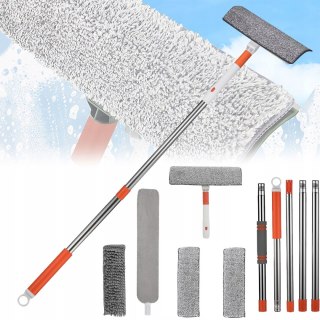 Teleskopowa Myjka Do Okien 2W1 - 208Cm Mop Z Mikrofibrą I Ściągaczką
